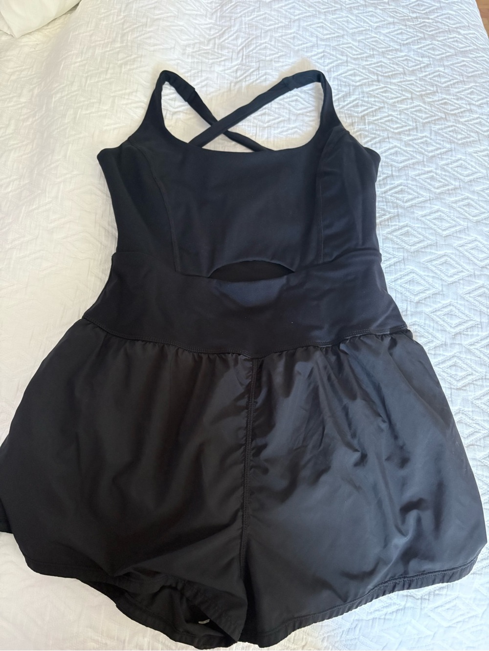 Free People Black Strappy Romper Jumpsuit